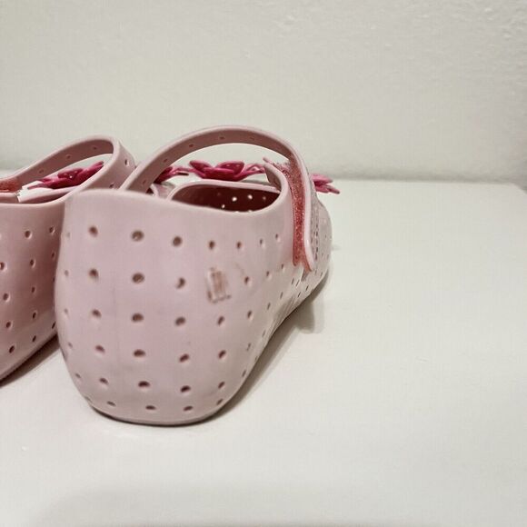 Mini Melissa Furadinha Perforated Pink Flower Sandals Toddler Girls Size 11 - Picture 9 of 12
